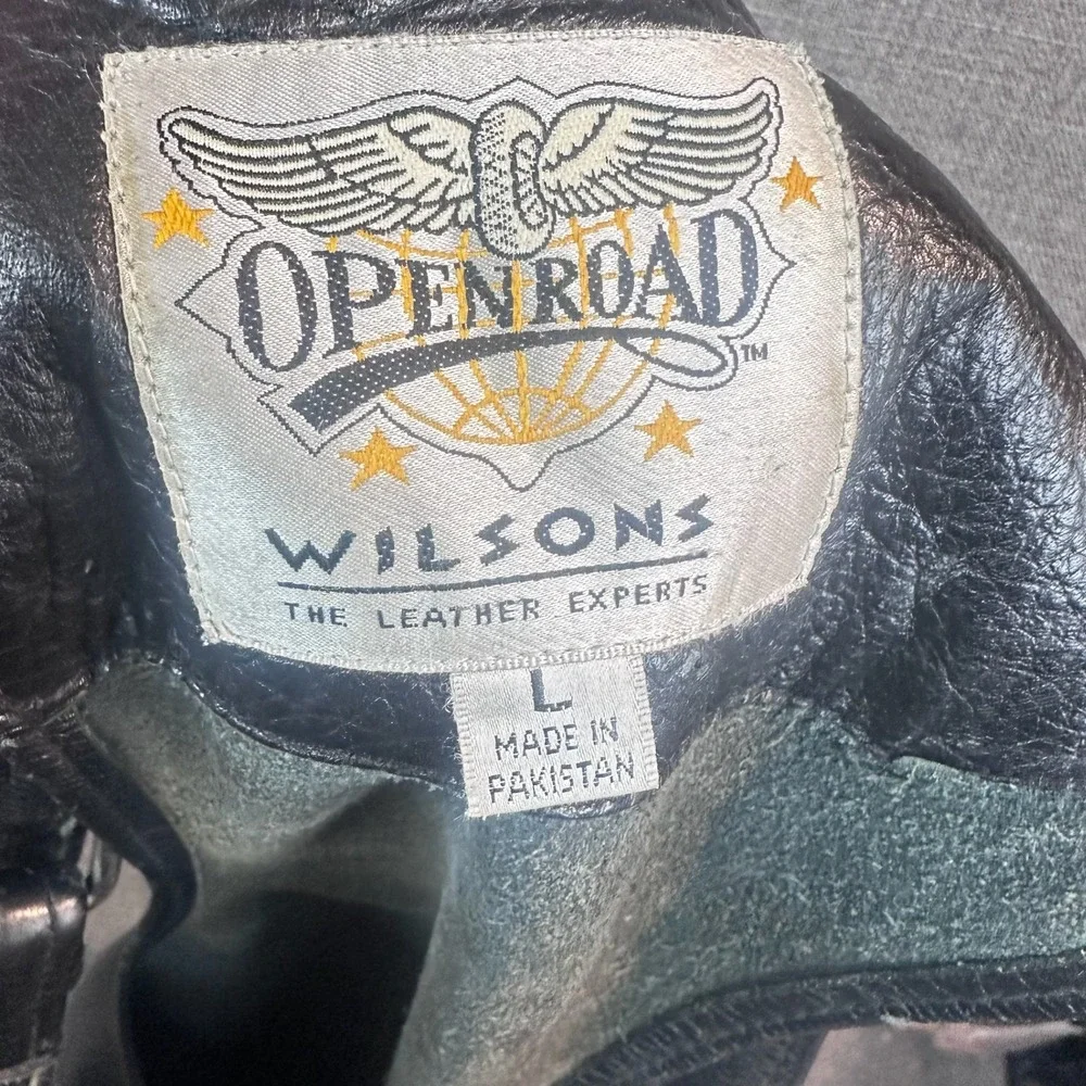 Open Road Wilsons Leather‎ Motorcycle Chaps Size L Black Biker Riding